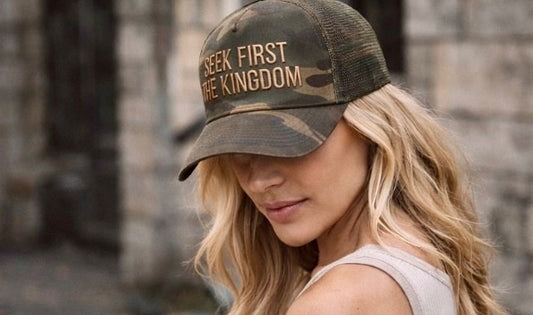 Seek First the Kingdom Camo Trucker Hat