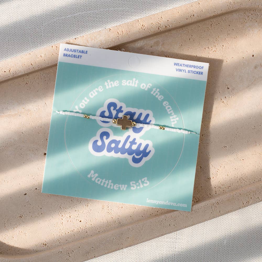 Stay Salty Cross Bracelet + Sticker | Matthew 5:13