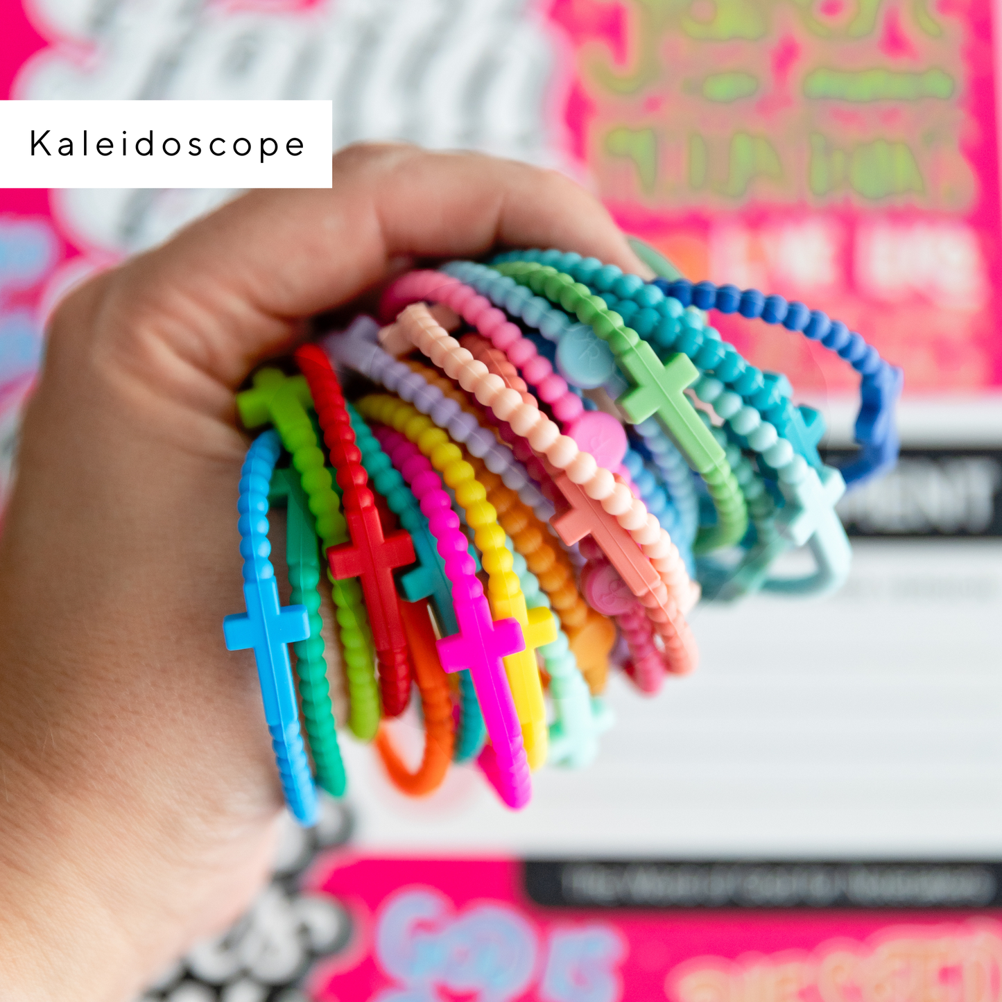 Jesus Bracelets - 25 Packs: Kaleidoscope (25 Pack) / Small