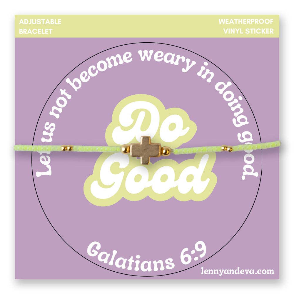Do Good Cross Bracelet + Sticker | Galatians 6:9