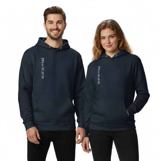 Embroidered JESUS Vertical Hoodie