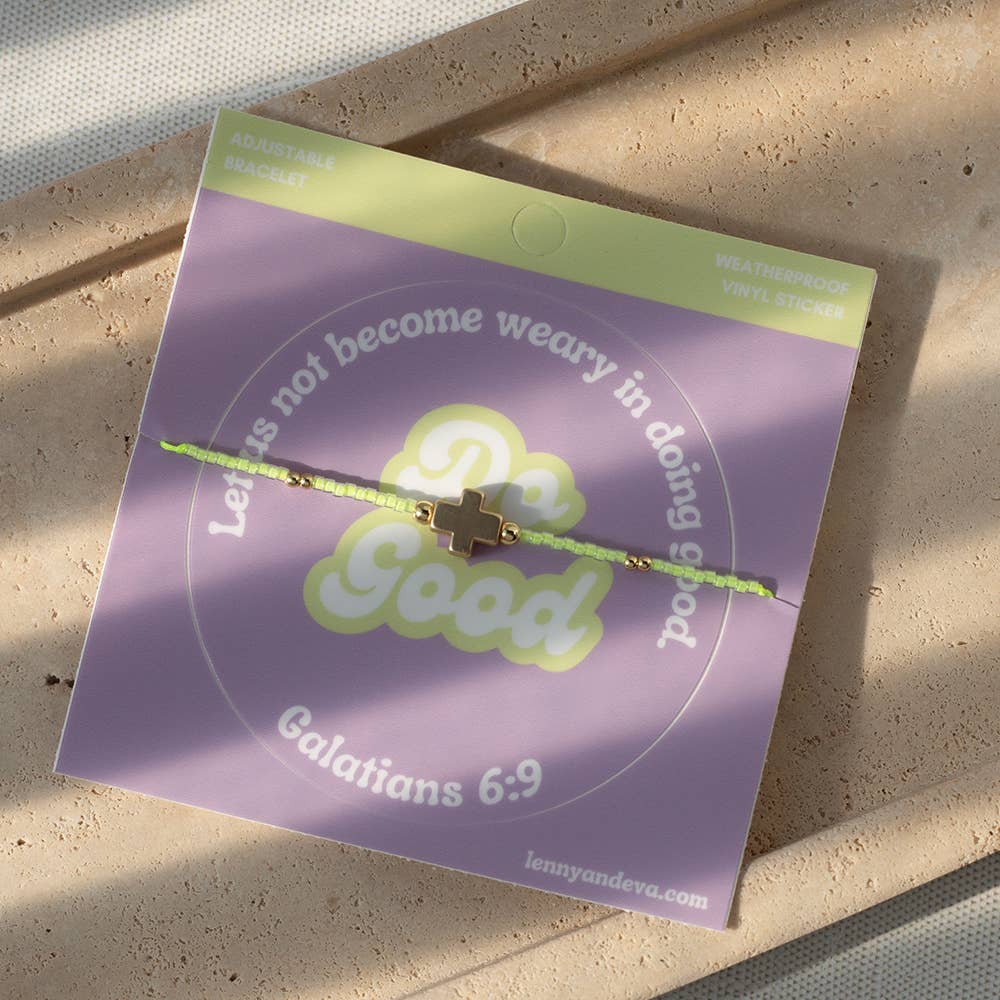 Do Good Cross Bracelet + Sticker | Galatians 6:9