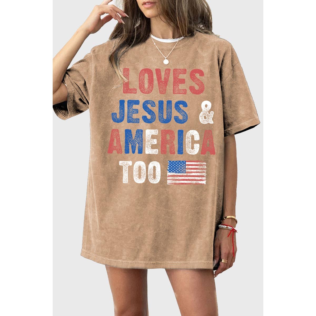 Loves Jesus & America Too Tee