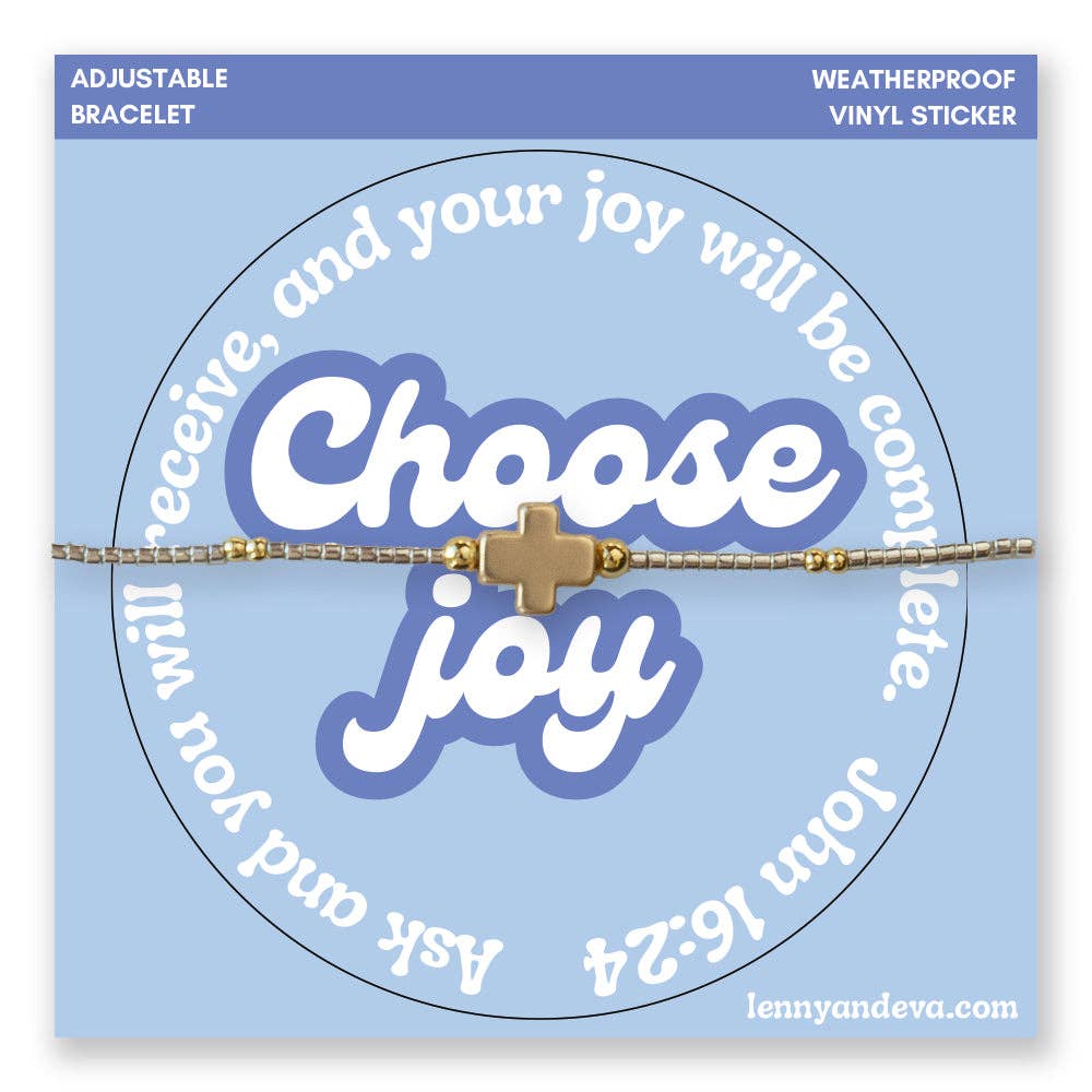 Choose Joy Adjustable Cross Bracelet | John 16:24