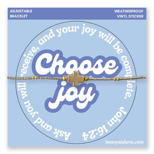 Choose Joy Adjustable Cross Bracelet | John 16:24