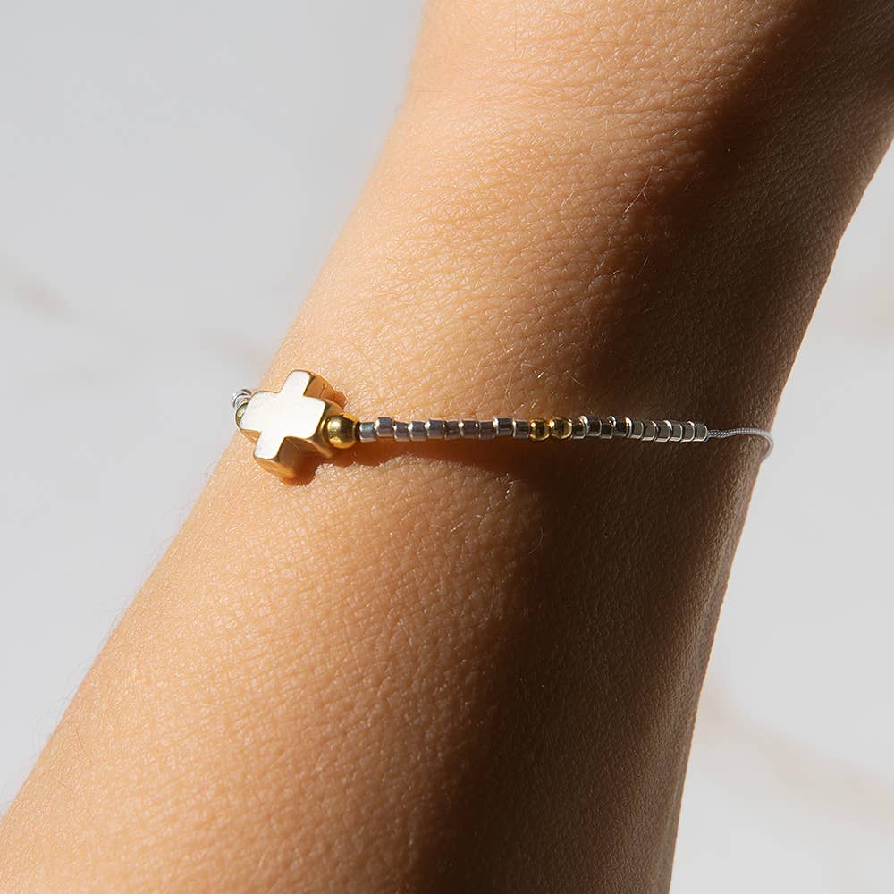 Choose Joy Adjustable Cross Bracelet | John 16:24